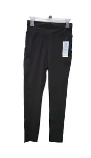 Pop Fit Womens L Black High Rise Leggings With Cross Pockets POP5300-1