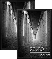 DOAI ART 20x30 Frame Black 2 Pack, 20x30 Poster Frame or Picture Frame 20x 30 with HD Plexiglass for Horizontal or Vertical Wall Mounting, 20 x 30 frame Scratch-proof Safe and Artistic Large Photo
