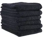 10 Black 95G SSS Salon Towel 100% Cotton Hand Towels Barber Beauty Gym Hotel SPA 40X70