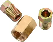 GLEAVI 3pcs Brass Brake Line Fittings Threads for Oil Pipe Connections Precision Machined Brake Couplings for Reliable Performance and Easy Installation