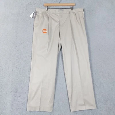 Dockers Signature Collection Pants Mens 42x32 Beige Pleated Classic Fit 3D NWT