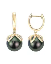 14K 11-12mm Pearl Dangle Earrings