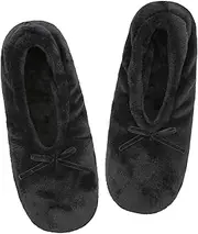 [Panda Bros] Women's Ballerina Slipper Socks - One Pair Anti-Skid Comfy Warm Ballet Style House Slippers for Indoor Home, Winter, Wedding, and Birthday Gifts for Women