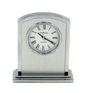 McDonalds desk clock Arches Andover Quartz Silver color 2 1/2'' collectable NEW