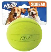 Nerf Dog Rubber Ball Dog Toy with Squeaker Lightweight Durable and Water