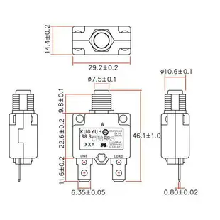 電流過載保護器 無熔絲開關 7A 10A 13A 15A 20A 25A