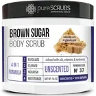 pureSCRUBS Unscented Brown Sugar Face & Body Scrub + FREE Spoon, Loofah & Soap