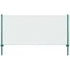Wire Mesh Fence with Posts Steel 25x0.5 m Green vidaXL