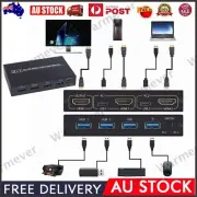HDMI KVM Switch Box 4K HDMI 2 Port USB Switcher For Mouse & keyboard Sharing AU
