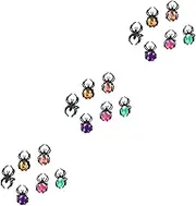 CIYODO 3 Sets Halloween Spider Ring Spider Spider Web Crystal Ring Spoof Spider Ring Fun Halloween Ring Crafted from Plastic Party Accessory