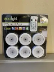Ecolight Led Tap Light W/Remote By Good Earth Lighting 6 Pk