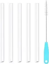 CampTek Replacement Straws Compatible with YETI Rambler Jr. 12 oz Kids Water Bottle,Include 5 BPA-FREE Straws and 1 Straw Cleaning Brush(12OZ)