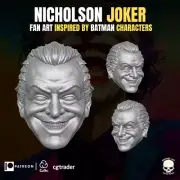 89 Joker Jack Nicholson custom head for use w/ 4" 6" 7" 12" DC action figures