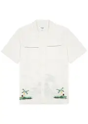 Wax London Newton Embroidered Cotton-blend Shirt - White - M M