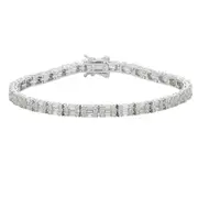 Sterling Silver White Cubic Zirconia Brilliant Tennis Bracelet