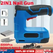 2 in 1 Cordless Stapler Nailer Brad Framing Straight Nail Gun Staples 8000 Nails