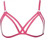 [Weerihhol] Women Harness Elastic Cupless Cage Bra Sexy Lingerie for Women Adjustable Hollow Out Women's Open Cup Bra Lingerie