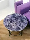 24" Round Elegant Amethyst Stone Coffee Table Handmade Cafeteria Office Decors