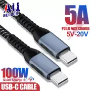 100W USB C Type C Charger Cable Fast Charge For iPhone 15 16 Pro Max 1M 2M 3M
