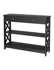 [Artiss] 3-Tier USB Outlets Console Table in Black
