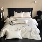4 Pcs Bedding Set Romantic 3D Quilt Cover Flat Sheet 2 Pillowcases Vintage Rose