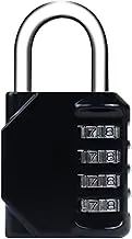 Combination Lock, 4 Digit Resettable Padlock for School Gym Sports Locker, Fence, Toolbox, Case, Cabinet Storage- Easy to Use and Set (Black)