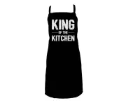 Annabel Trends Screen Print Cotton Apron 60x80cm King of The Kitchen Black