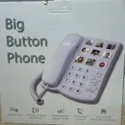 Corded Big Button Picture Phone for Seniors with Speaker Redial
