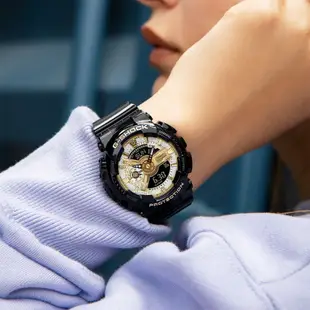 CASIO 卡西歐 G-SHOCK 110系列金銀雙色女錶 手錶 GMA-S110GB-1A