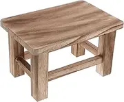 MOLUCKFU Solid Wood Step Stool Vintage Design Wooden Stool for Adults Ergonomic for Changing Shoes Table Bench Sturdy Practical Home Decor