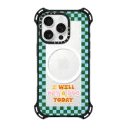 iPhone 16 Pro Bounce Case MagSafe Compatible I Will Pet a Dog Checkered Mirror Affirmation
