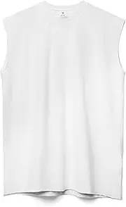 [CLSQLXYJZC] Mens Gym T Shirts Sleeveless, Summer Loose and Quick-Drying Solid Color Round Neck Muscle Sports Vest Tops, for Training Casual Sports Men's Sleeveless T-Shirt (Color : White, Size : Large)