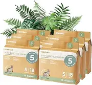 Ecoriginals - 108 Eco Walker Nappies - Toddler Nappies Size 5 with 100% Plant-based Layers, Disposable & Hypoallergenic Baby Essentials for - Secure Fit Size 5 Nappies (12-18Kg), 18x6 Packs