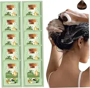 10Pcs Natural Hair Dye with Tools, 30ml Safe Natural Botanical Bubble Hair Dye Shampoo with Plant Extracts for Women Girls, Chestnut Brown