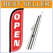 Lightweight 7ft Outdoor Feather Flag with Ground Spike - Grand Opening Friendly