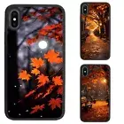Hard TPU Cover For iPhone XS 11 12 13 14 15 16 Pro Max park autumn leaves Lights