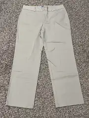 NWT Dockers Womens Fiona Pants 12S Beige Flat Straight Leg MINT