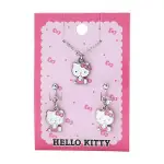 【震撼精品百貨】HELLO KITTY 凱蒂貓~日本SANRIO三麗鷗 KITTY耳環&項鍊組-復古*12492