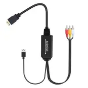 RCA to HDMI Converter, Composite to HDMI Adapter Support 1080P PAL/NTSC D
