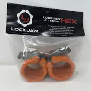 NWT Lock-Jaw HEX 50mm / 2" Olympic Barbell Collar - / bars, Orange Grey
