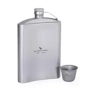 iBasingo Ultra Light 250ml Titanium Hip Flask for Sake, Whisky, Shochu, and Seis