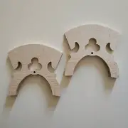 2x Viol Viola da Gamba Treble Violin Baroque Style Bridge Foot width 64mm