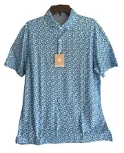 NWT Hickey Freeman Marine Collared Short Sleeve Golf Polo Men's Sz M