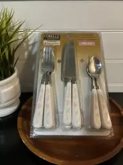 Vintage corelle regent sheffield 12 piece pink trio flatware