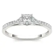 10K White Gold Diamond Engagement Wedding Ring Size 7 (0.47ct/SI2,H-I)