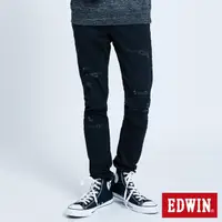 在飛比找momo購物網優惠-【EDWIN】男裝 503 修身微破小直筒褲(黑色)