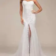 Ever Pretty Lace Backless Fishtail Wedding Dress, Women's Size M/6 - Cream