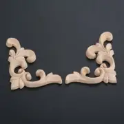 Modern Chic Onlay Applique Wood Carved Corner Flower Decal Cabinet Door Decor