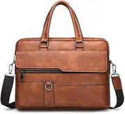 Meneflix Pu Leather Shoulder Messenger Bag Men's Handbag Vintage Crossbody Bag Tote Waterproof Travel Business for Man Bag