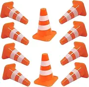 Toyvian 10pcs Mini Traffic Cones Road Cones for Micro Landscape Props Safe Educational Sand Table Ornaments for Creative Play and Learning